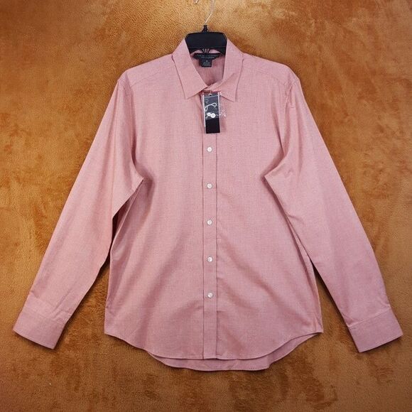 BLOOMINGDALES Shirt Mens XL Brick Button Up Regular Fit Casual Workwear - Picture 1 of 7